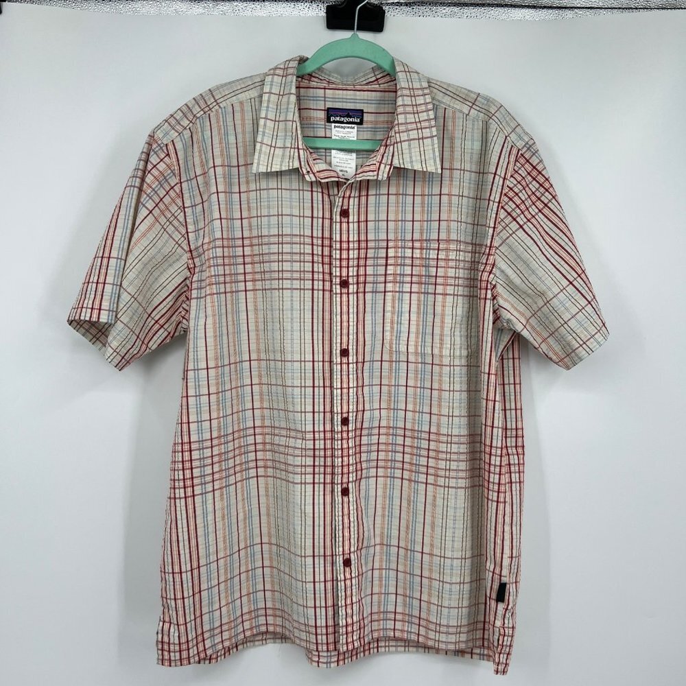 Patagonia Puckerware Short-Sleeve Button-Down Shirt Seersucker XL